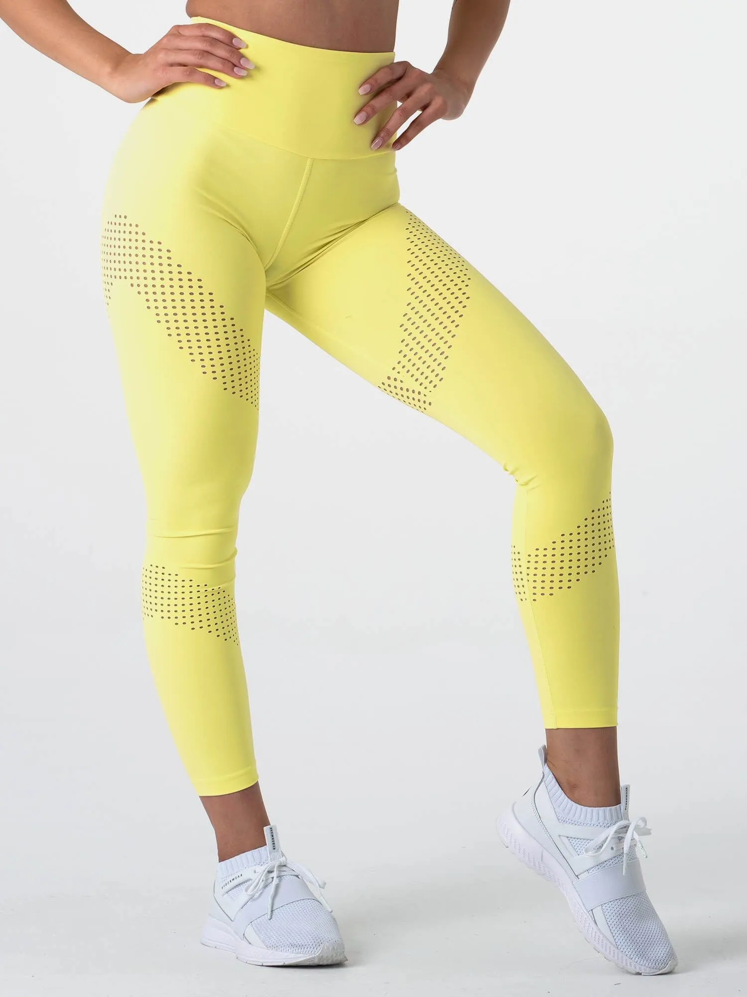 Pastels High Waisted Leggings -Lemon