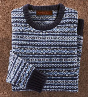 Patrick James Towthorpe Lambswool Fairisle Crew Sweater