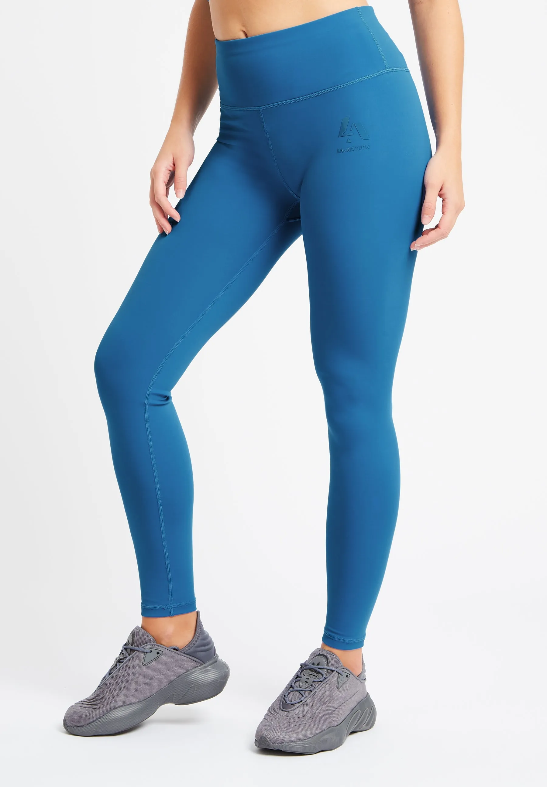 Performance Full Length High Waisted Leggings-Sapphire Blue