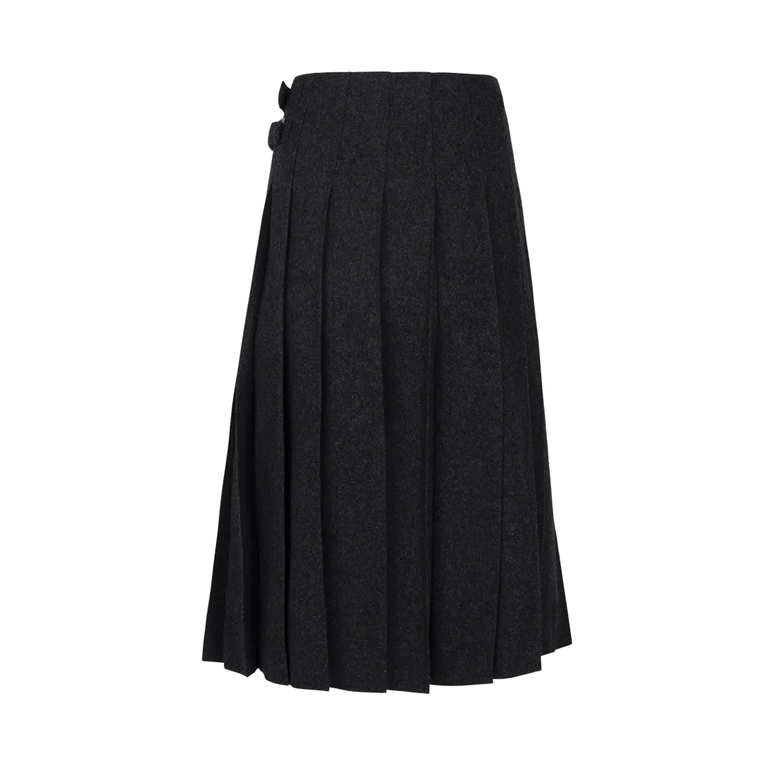 Pleated High-Waist Midi Skirt