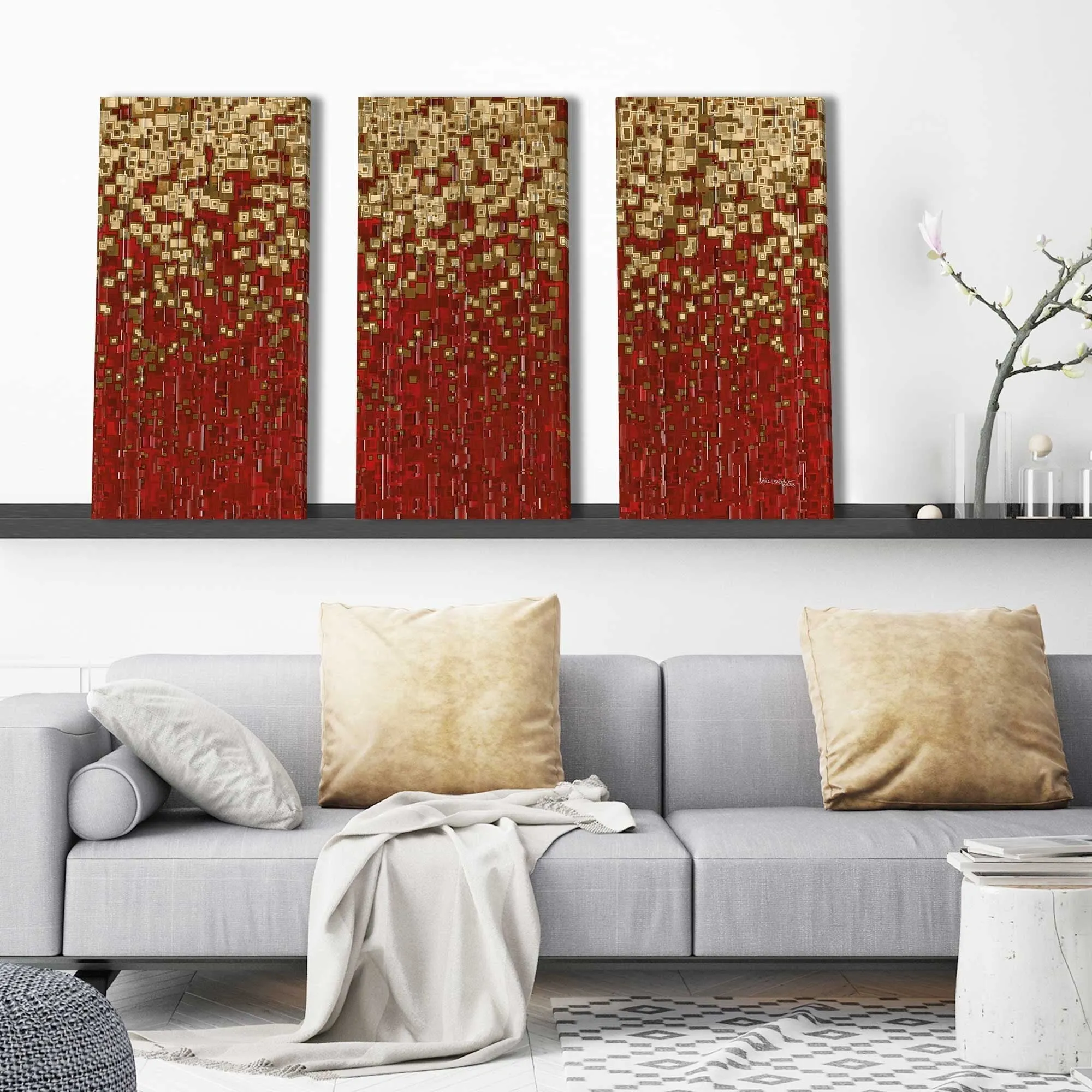 "1 Chronicles 16 34" by Mark Lawrence 3 Piece Set on Canvas