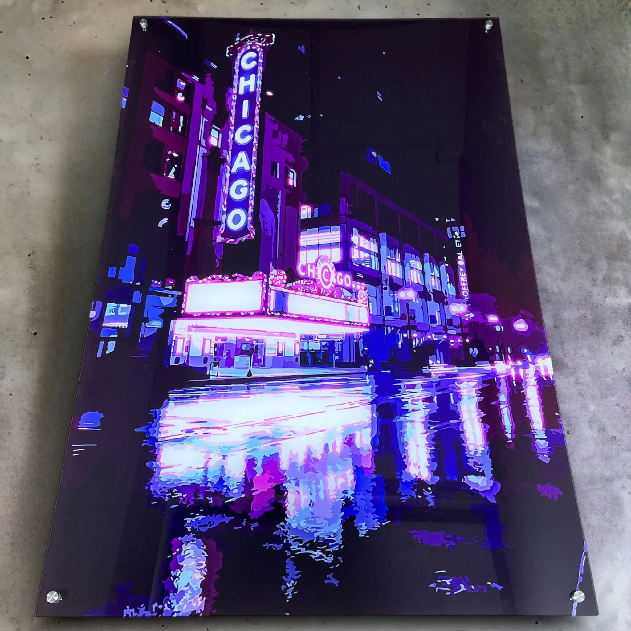 Rainy Chicago (Downtown) Acrylic Wall Art