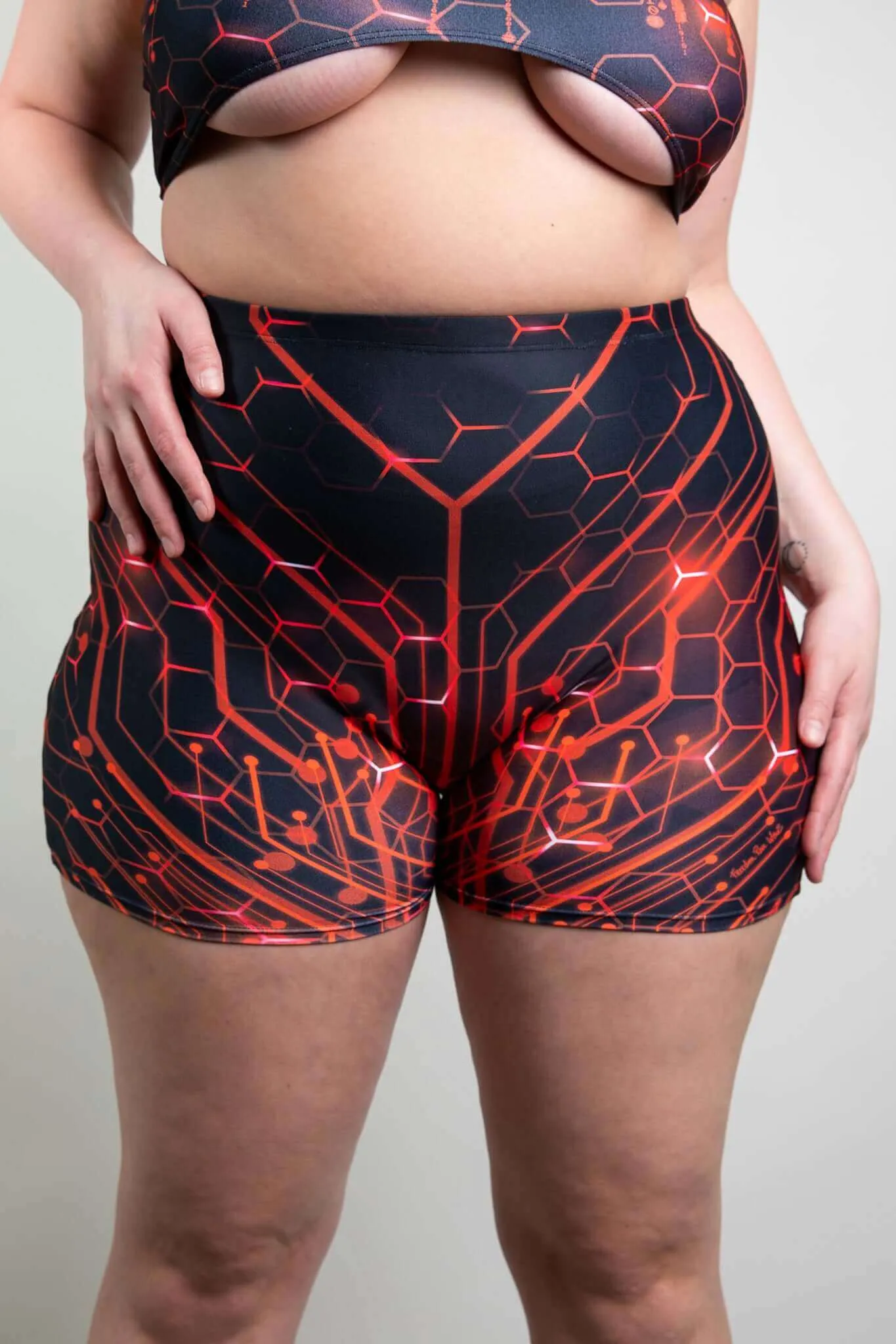 Red Singularity High Waist Shorts