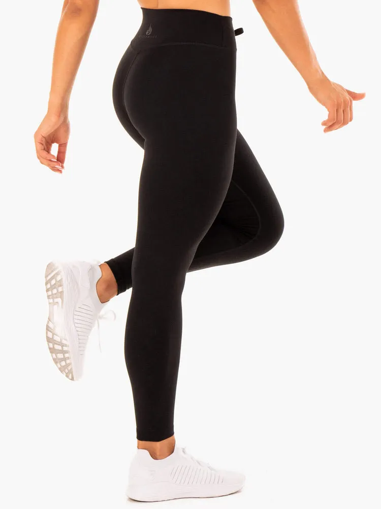 REPLAY HIGH WAISTED LEGGINGS BLACK