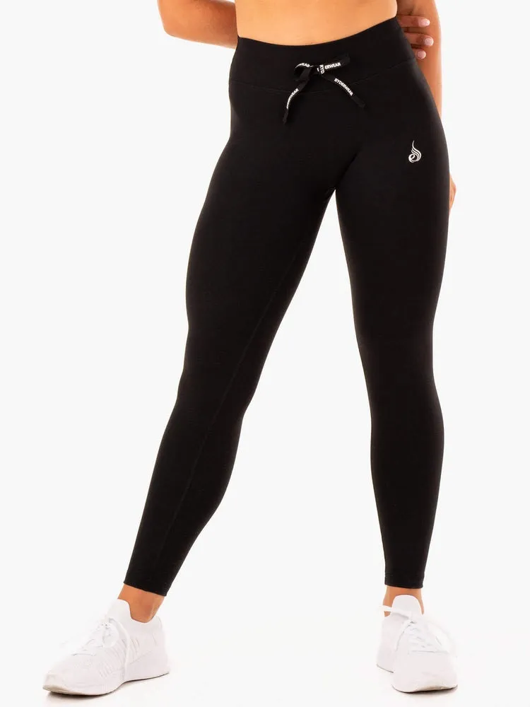 REPLAY HIGH WAISTED LEGGINGS BLACK