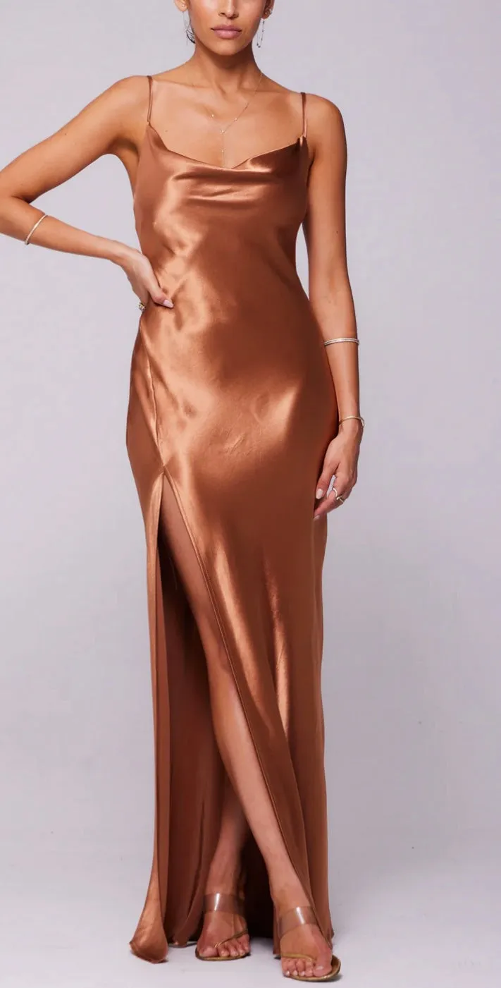 Resa Copper Slip Dress