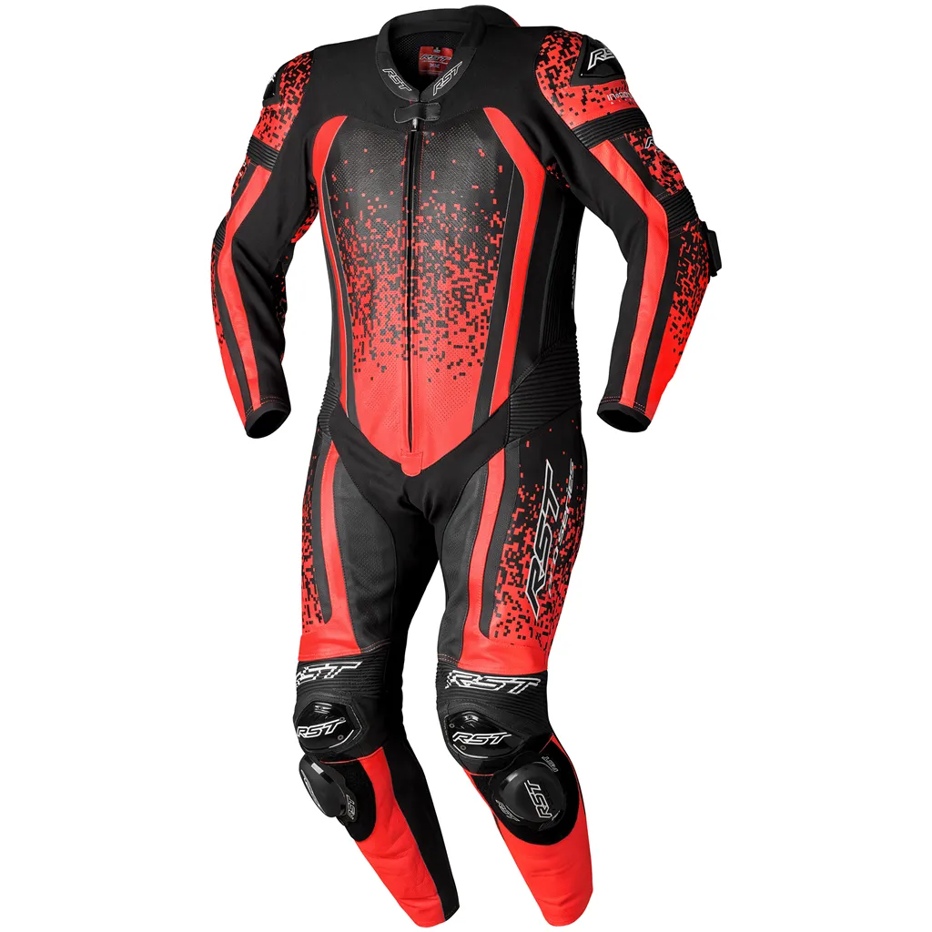 RST Pro Series Evo Airbag CE Mens Leather Suit - Flo Red / Black