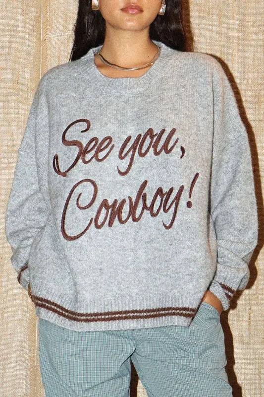 see you sweater - heather grey