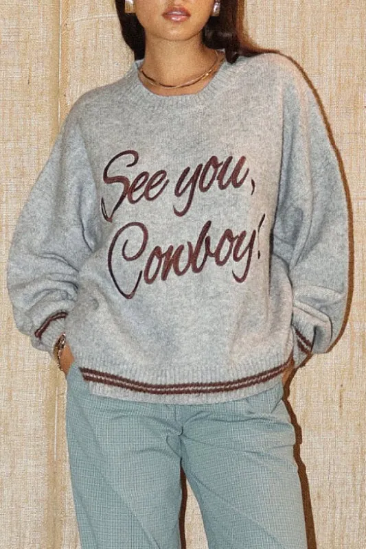 see you sweater - heather grey