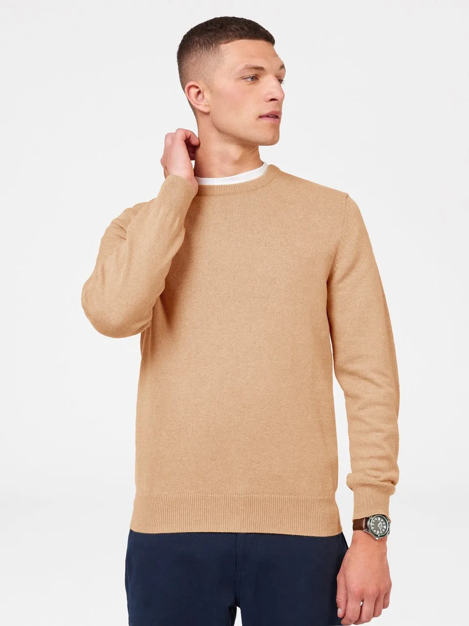 Signature Knitted Crew Neck - Stone