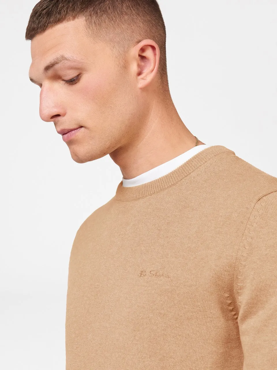 Signature Knitted Crew Neck - Stone