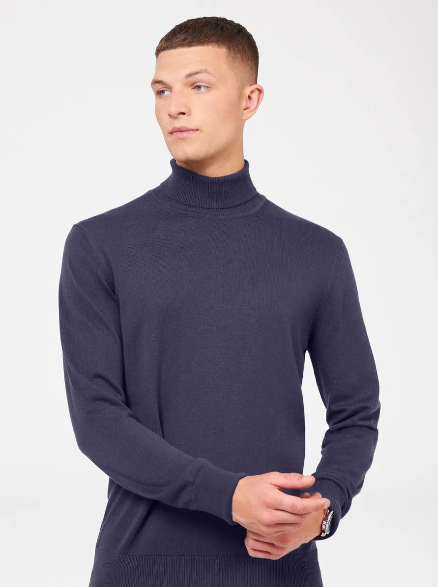 Signature Knitted Roll Neck Sweater - Ink