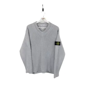 S/S 1999 Stone Island Grey V-Neck Sweater