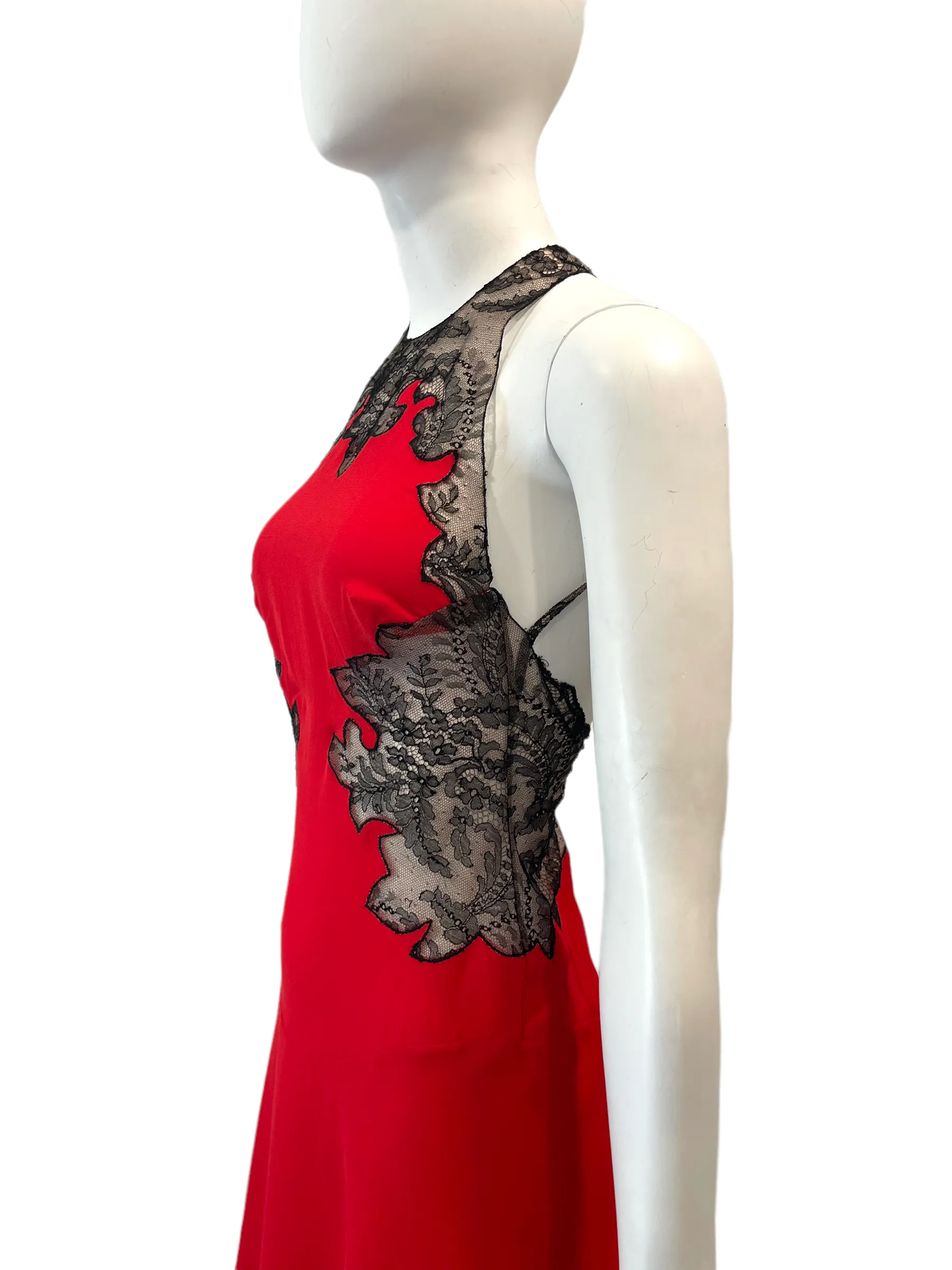 S/S 2002 GIANNI VERSACE Red Mini Dress Lace