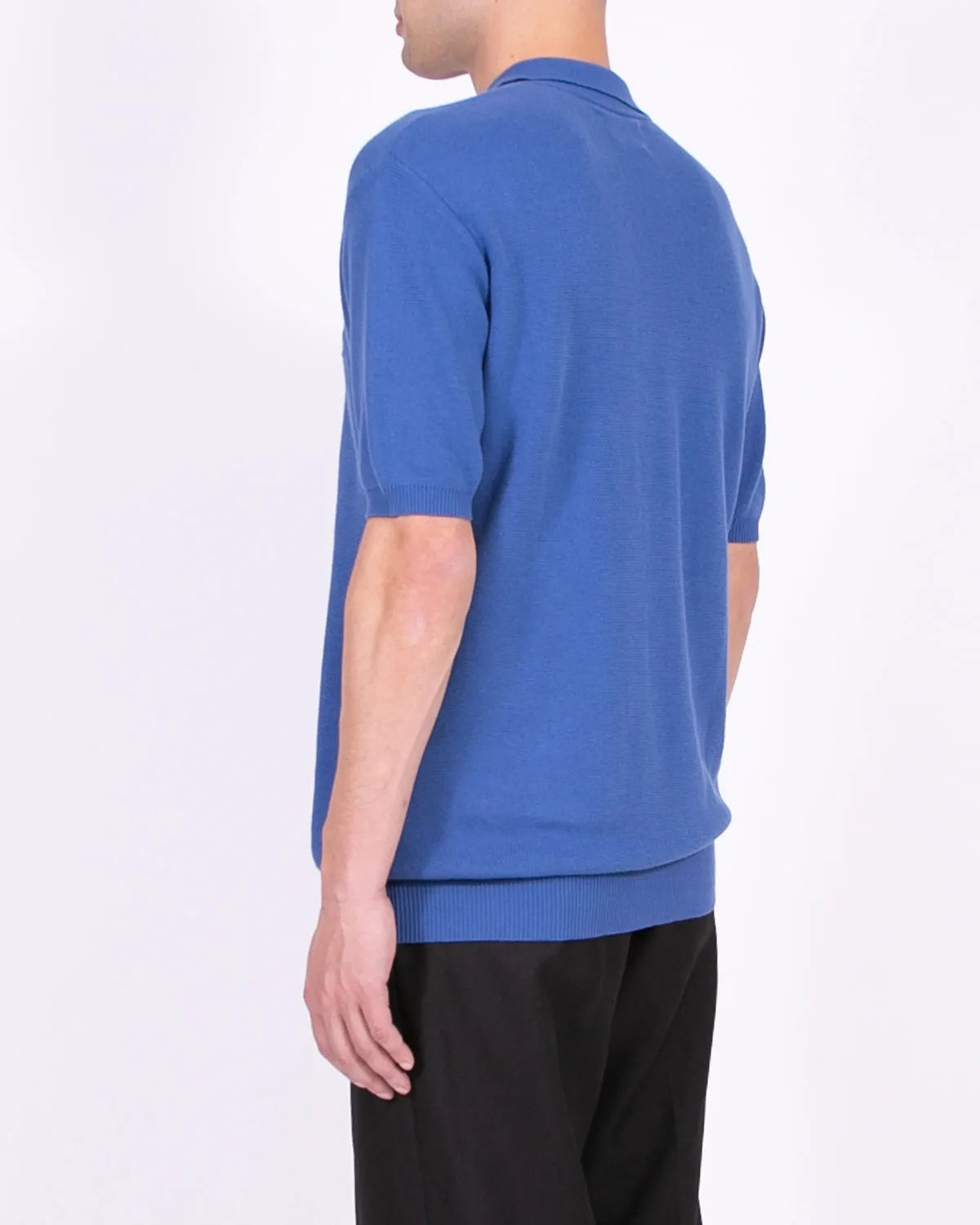 SS Knit Polo - Marine Blue