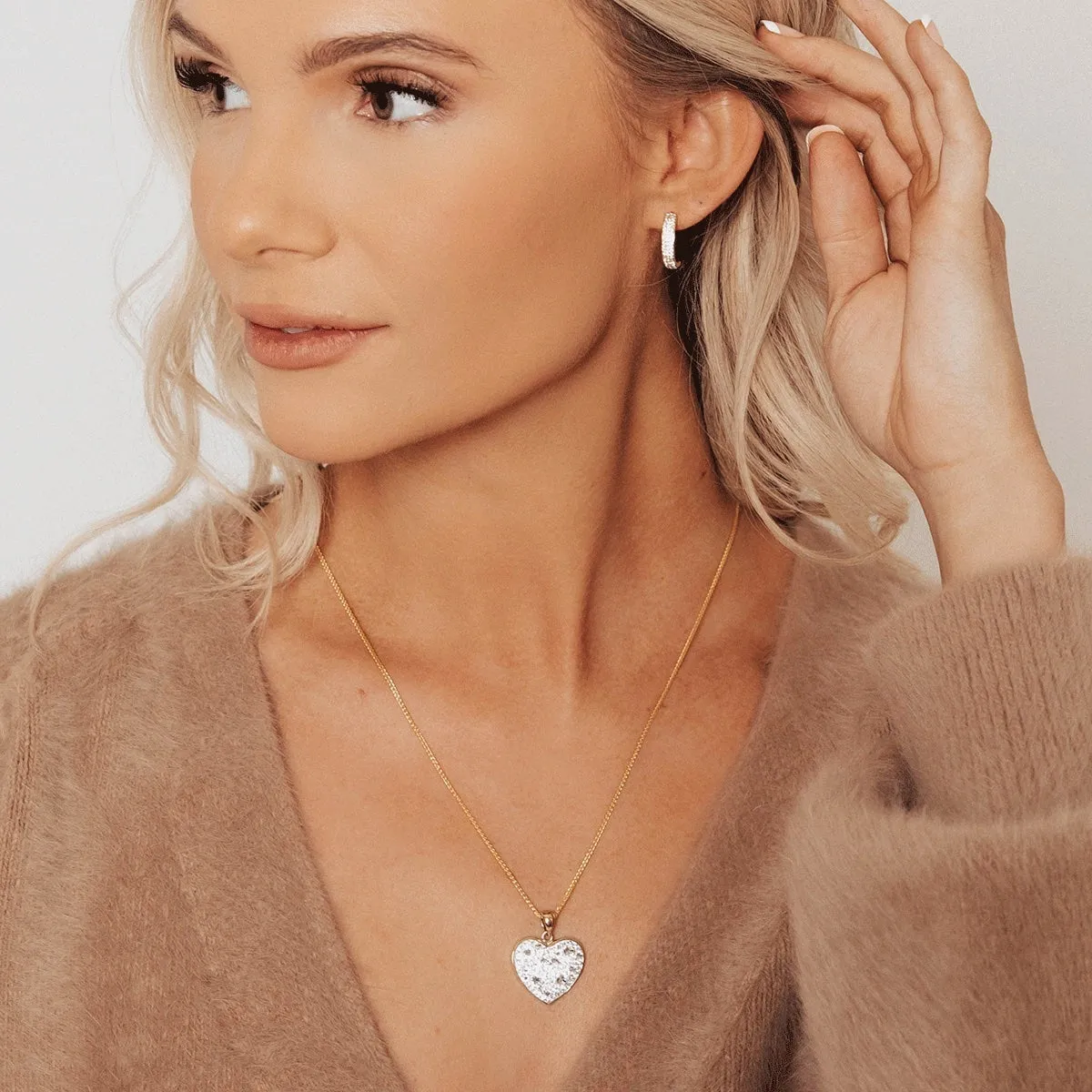 Swarovski Crystal Heart Pendant (Gold)