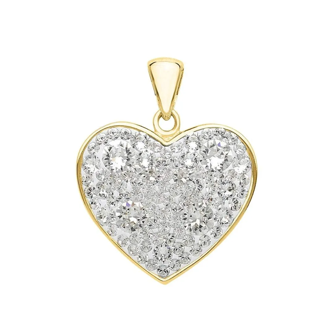 Swarovski Crystal Heart Pendant (Gold)