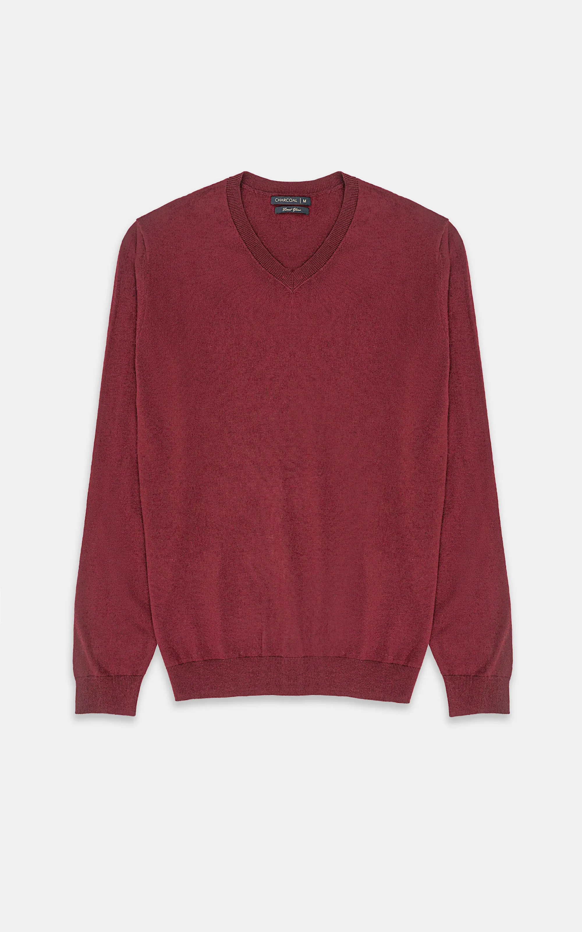 SWEATER V NECK MAROON