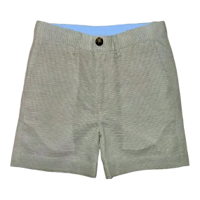 Sweetgrass Shorts - Kiawah Khaki Houndstooth Linen