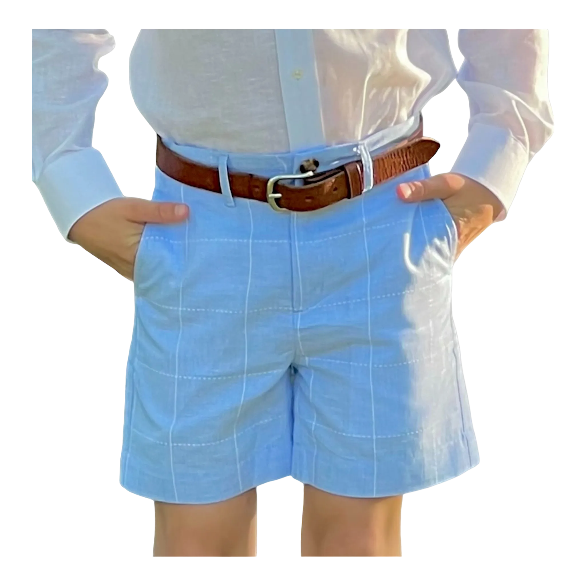 Sweetgrass Shorts - Palmetto Bluff Blue Linen