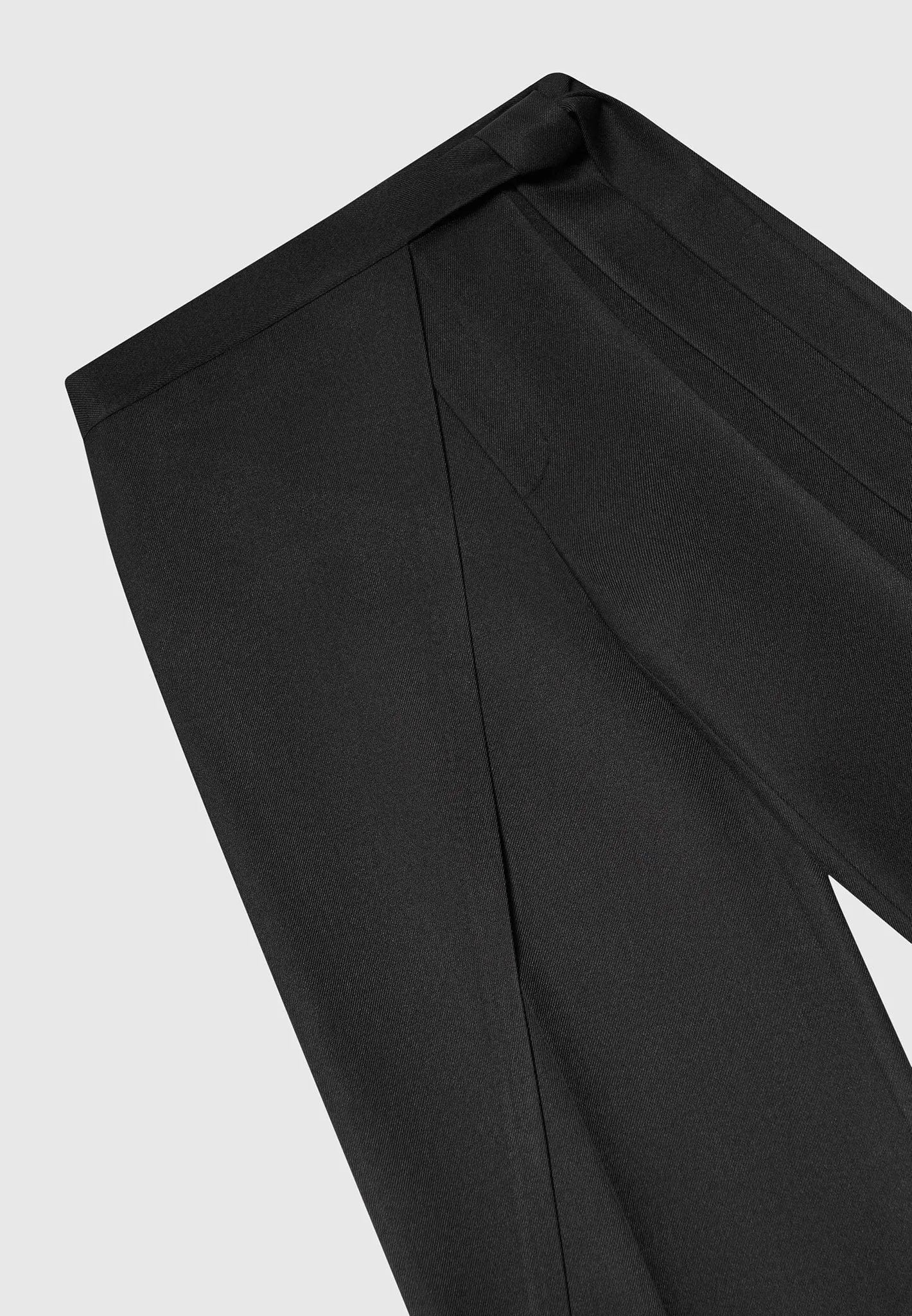 Tailored Wrap Trousers with Tie - Black