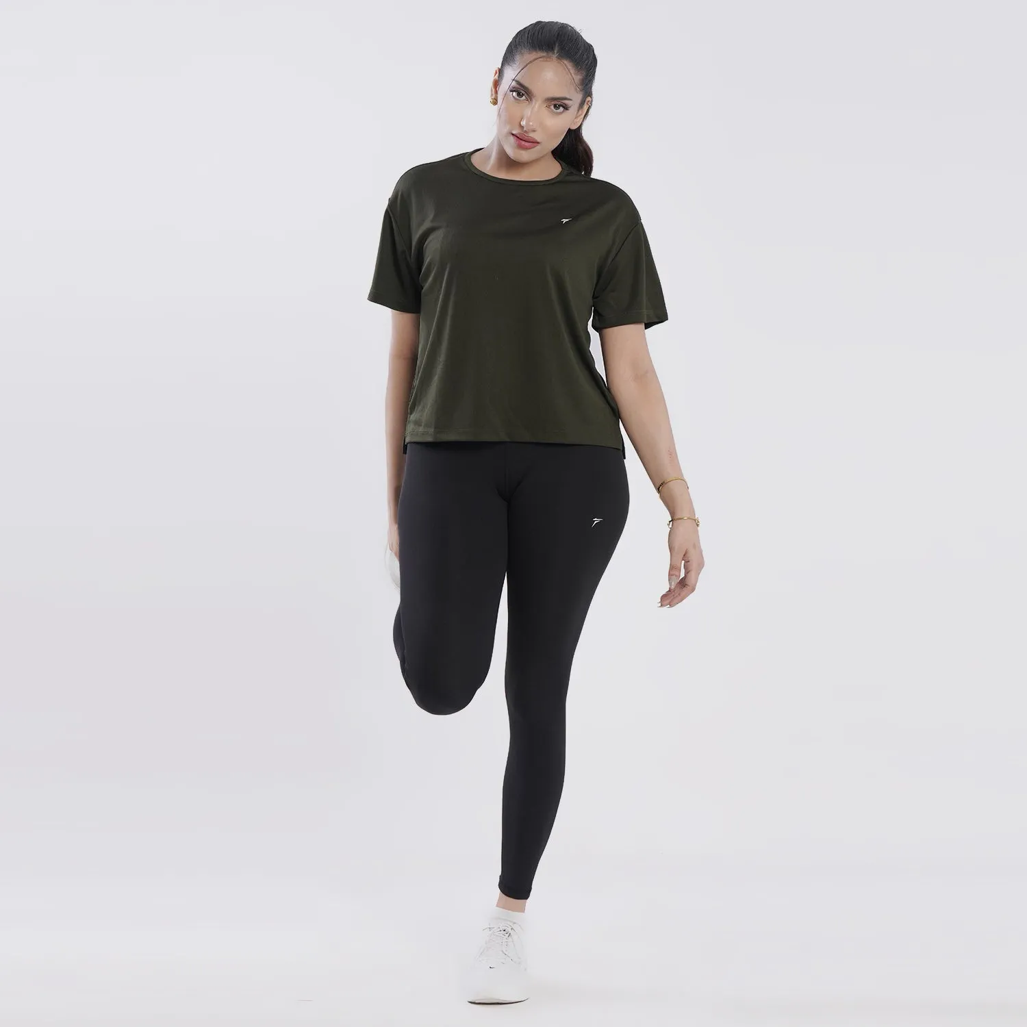 Tf-Olive Green Oversize Women Tee