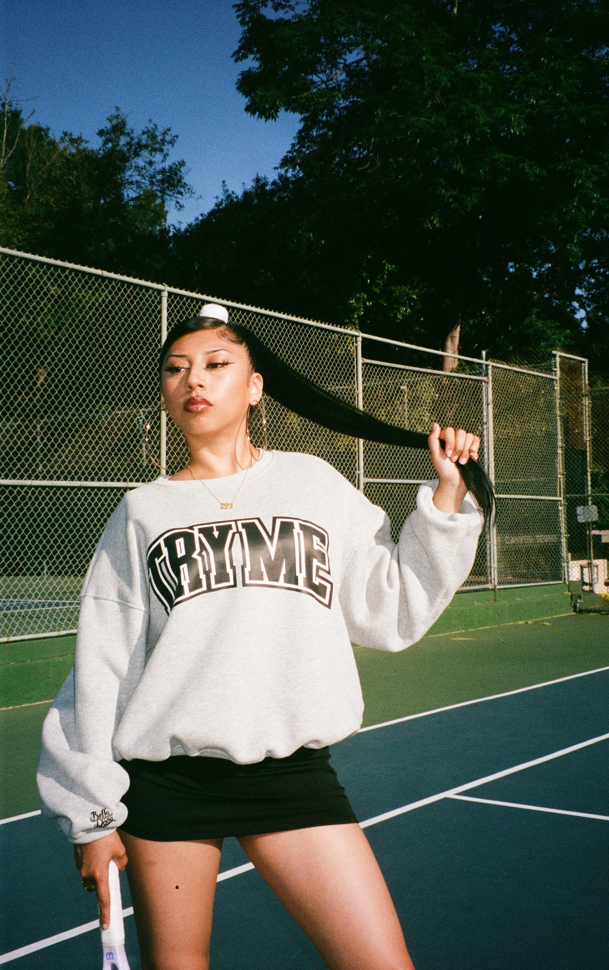 Try Me Varsity Sweater - Grey/Black