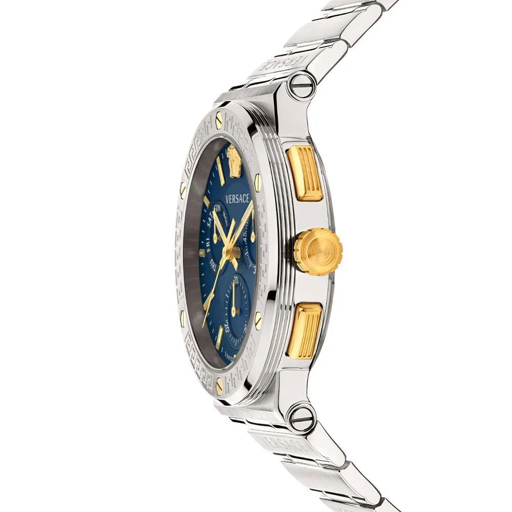 Versace VEZ900221 Blue 43 mm Greca Logo Men's Watch