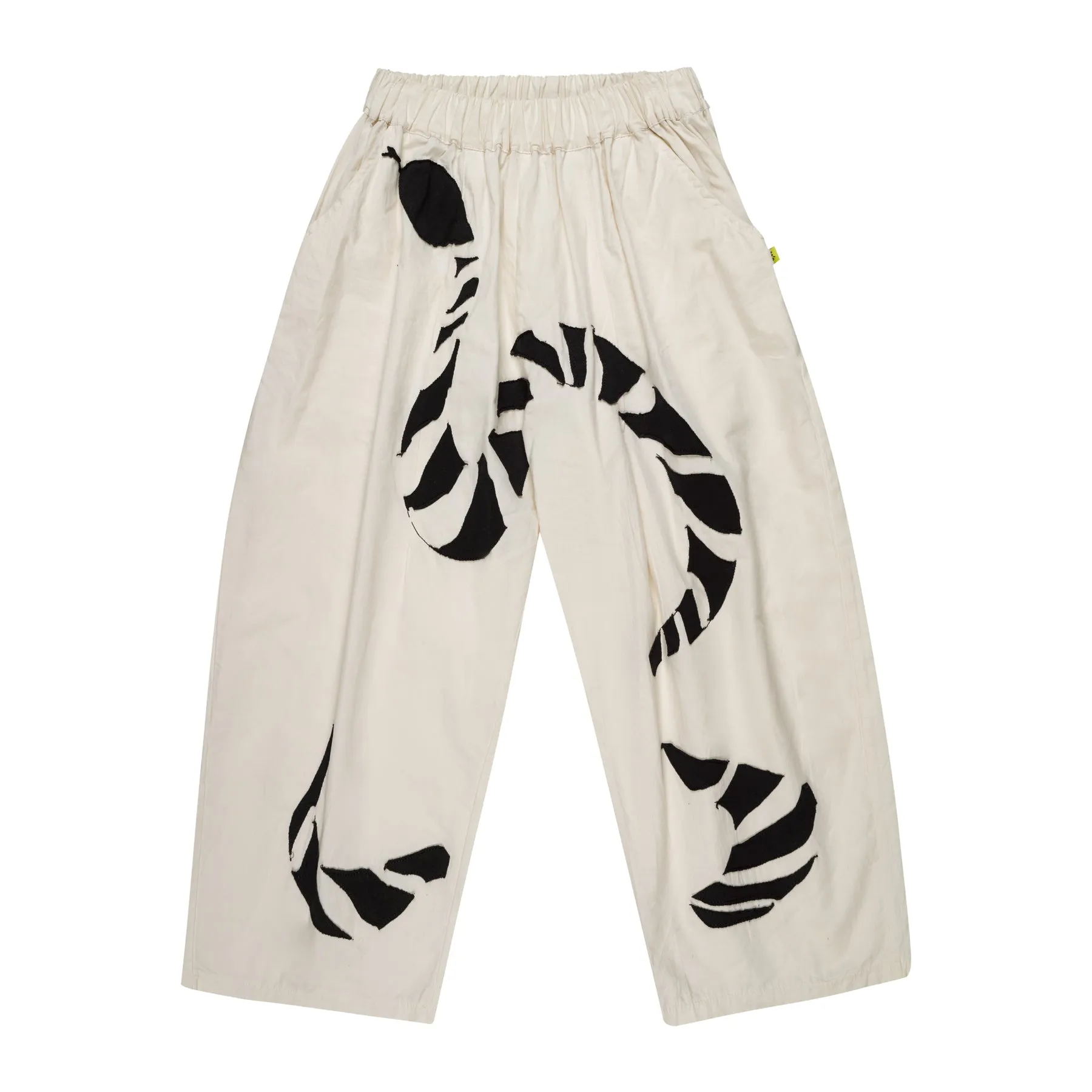 WHITE BALLOON TROUSERS WITH EMBROIDERY