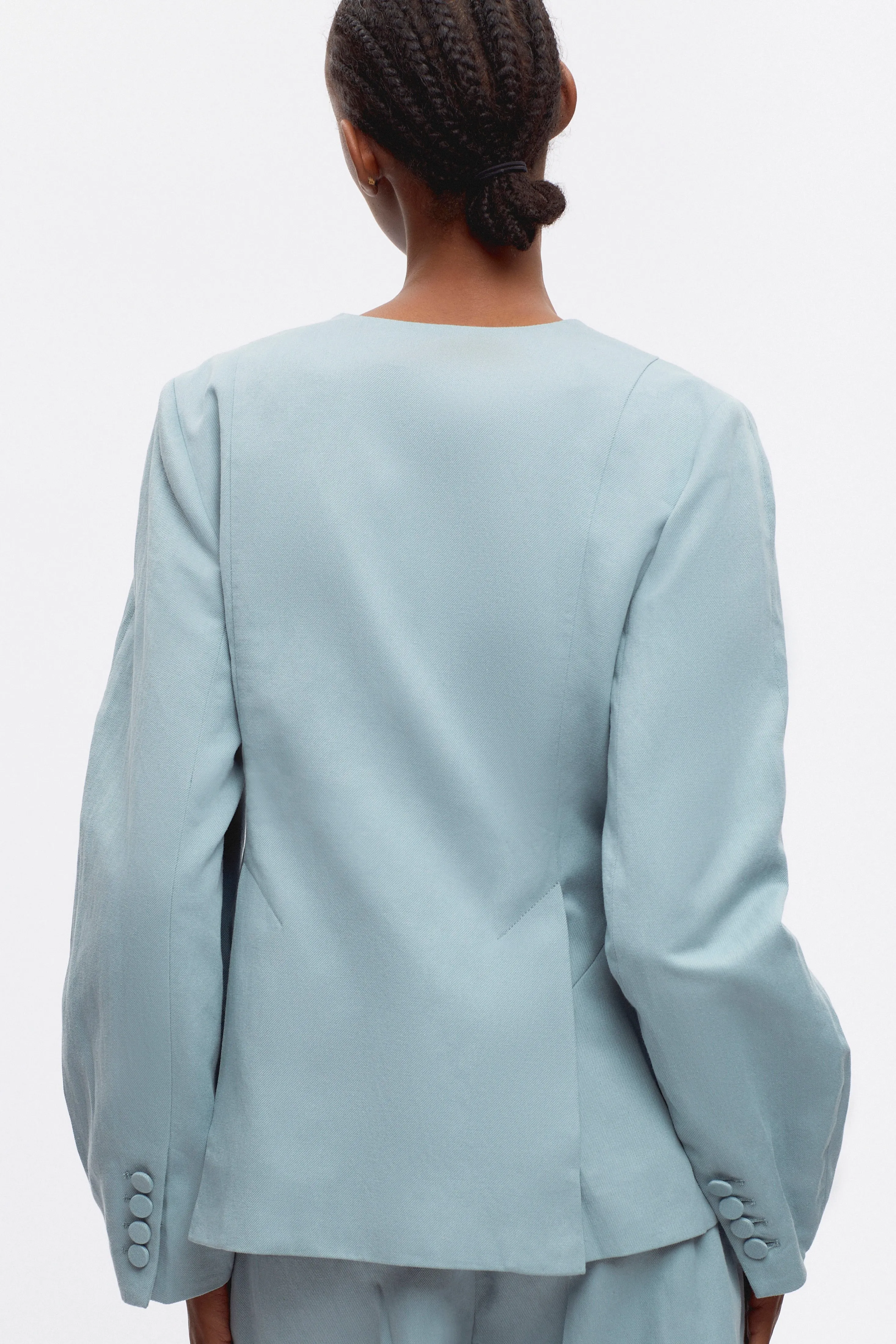 Women's Linen Scarab Blazer in Mirage